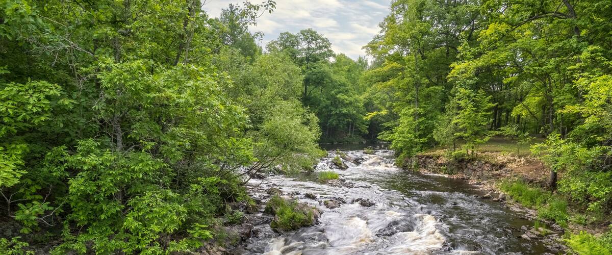 Kimball Park Falls on the Montreal River in the town of Hurley in Wisconsin USA