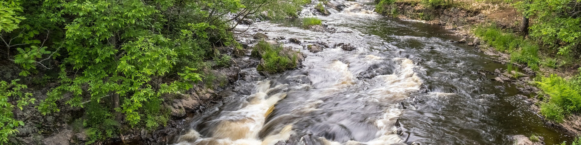 Kimball Park Falls on the Montreal River in the town of Hurley in Wisconsin USA
