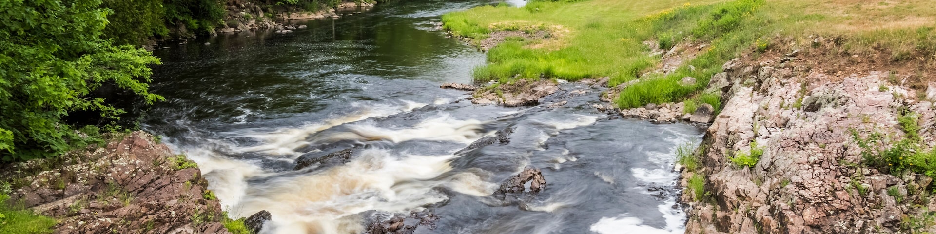 Kimball Park Falls on the Montreal River in the town of Hurley in Wisconsin USA