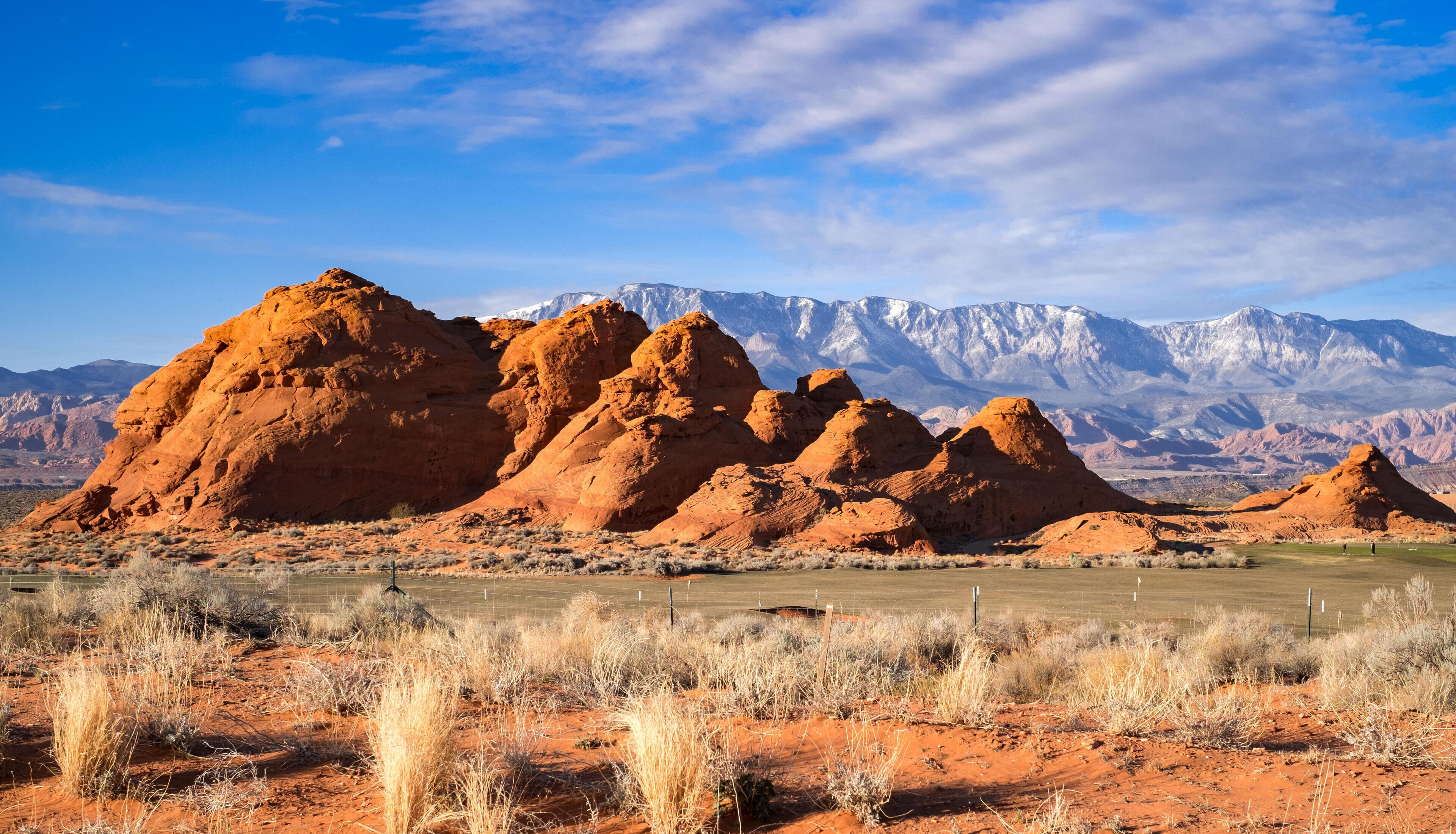 G13ADT Beautiful red sandstone hill near Hurricane, Utah.