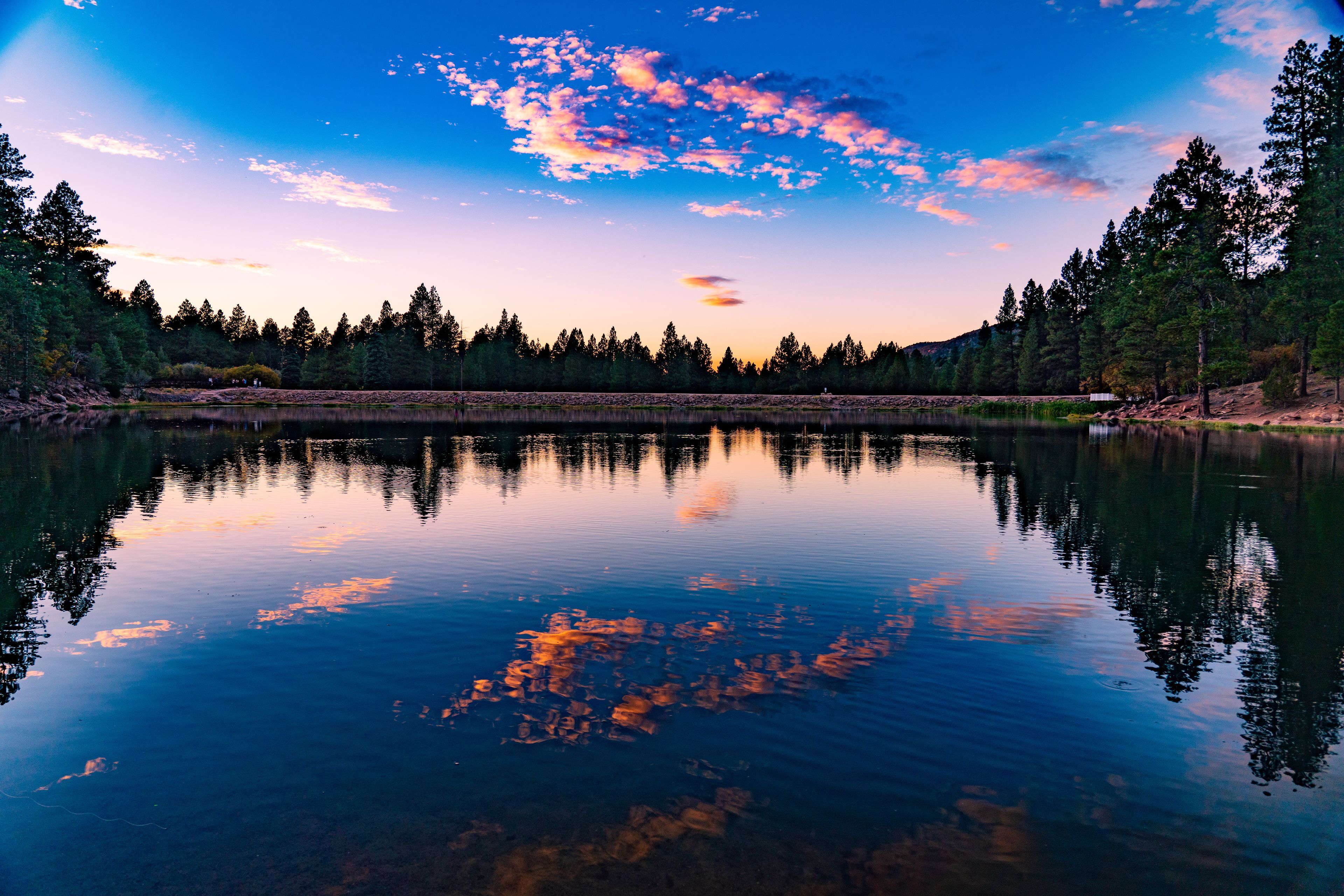 Sunset Reflected in Pine Valley Reservoir