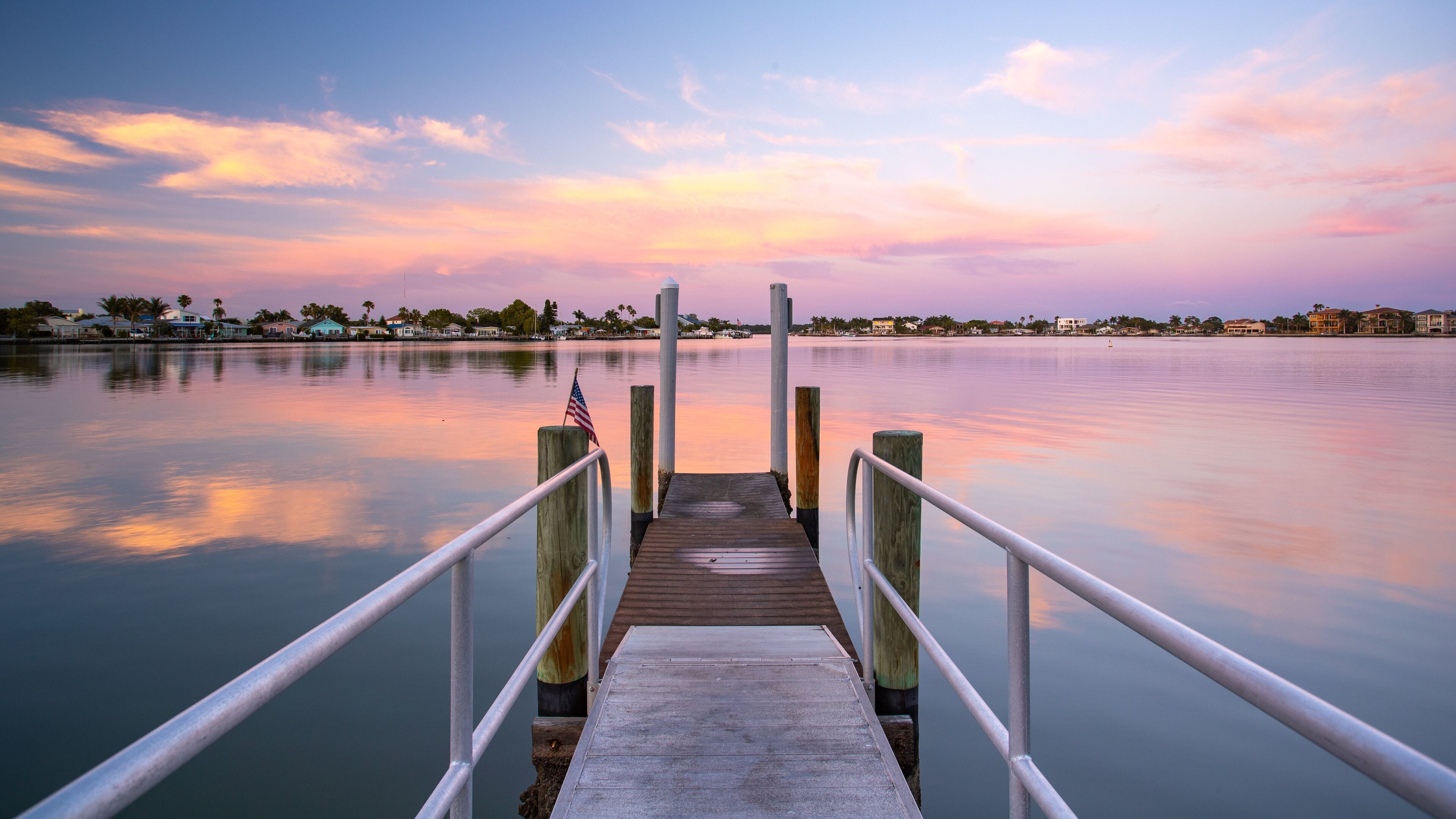 Redington Shores featuring a sunset and a river or creek