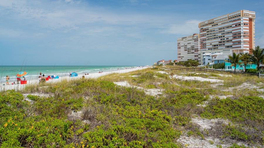 Redington Shores featuring a beach, a coastal town and general coastal views