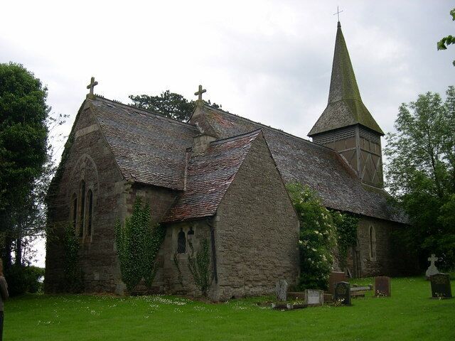 The former parish church of St Andrew, Wolferlow, Herefordshire, seen from the northeast. When this photo was taken the building was closed, had holes in its roof and was for sale.