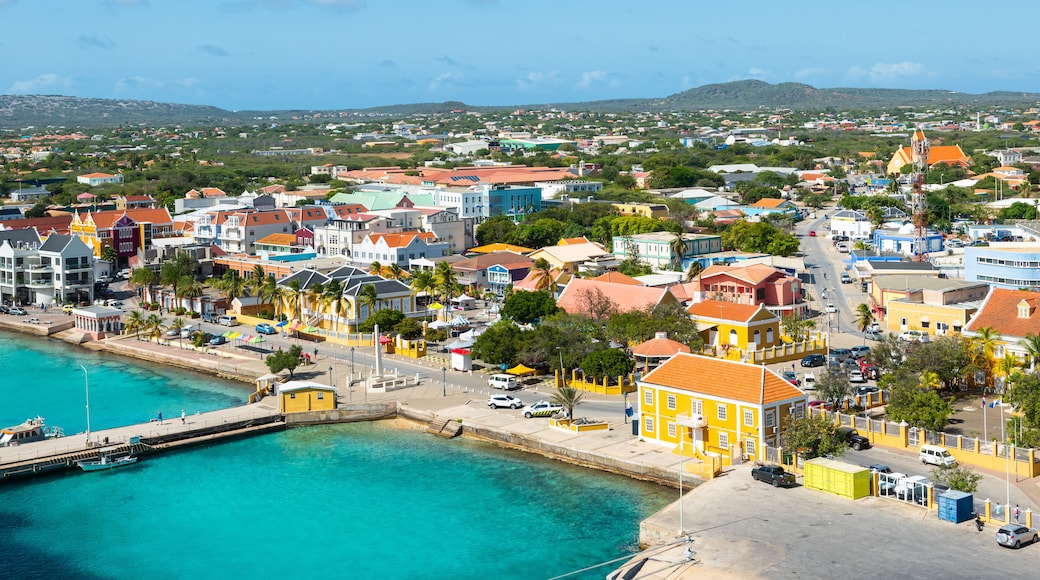 Kralendijk, capital city and harbor of Bonaire Island, Caribbean Netherlands.
