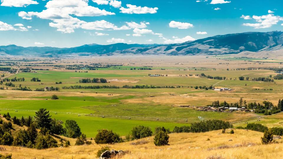scenes around yellowstone national park in wyoming