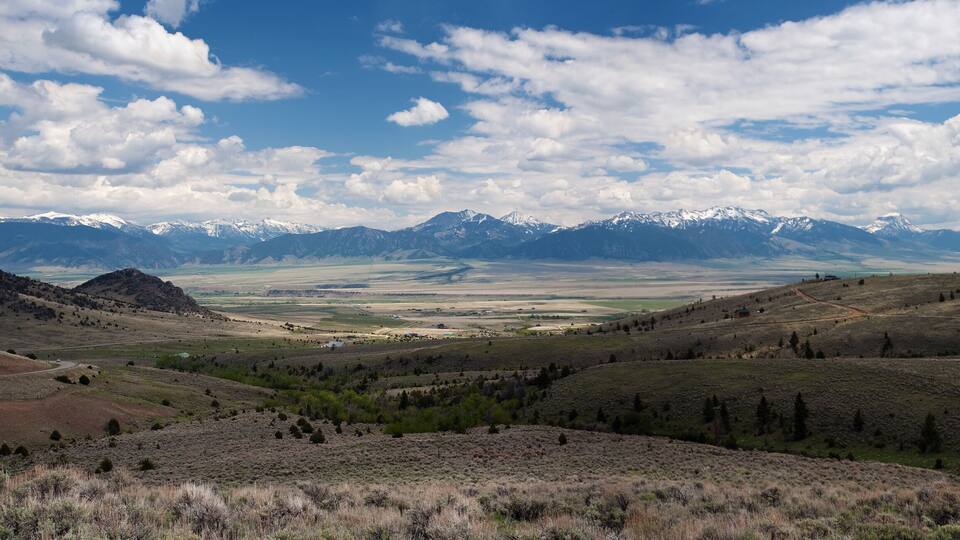 Panorama of Madison Range, Rocky Mountains