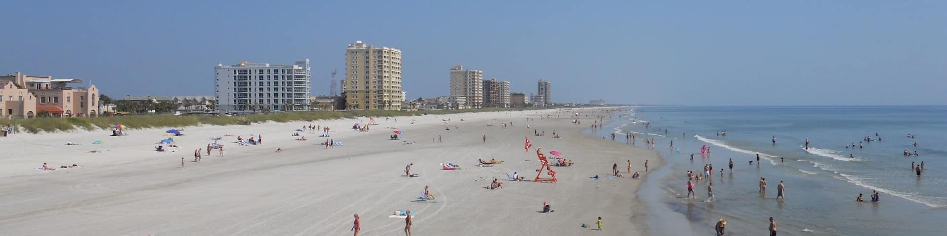 View of Jax Beach looking north from the pier. Beautiful day in mid-June.