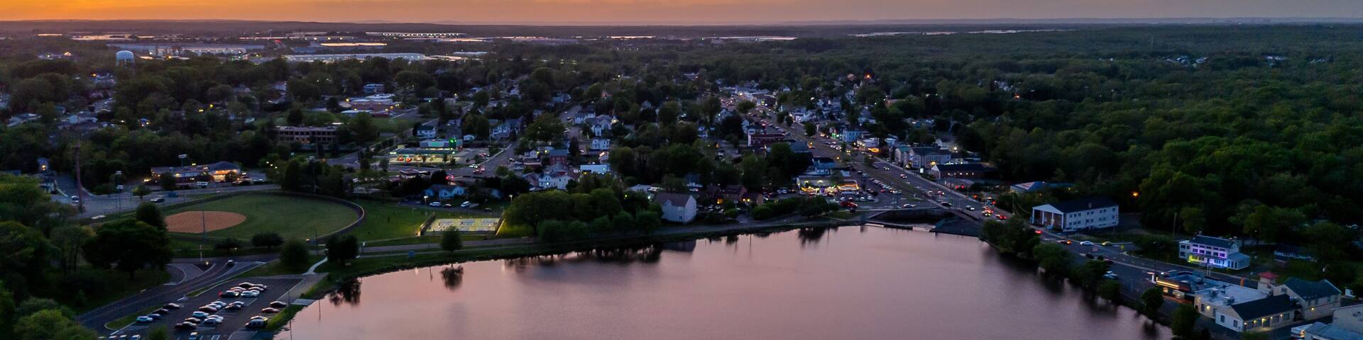 Aerial Sunset in Jamesburg New Jersey