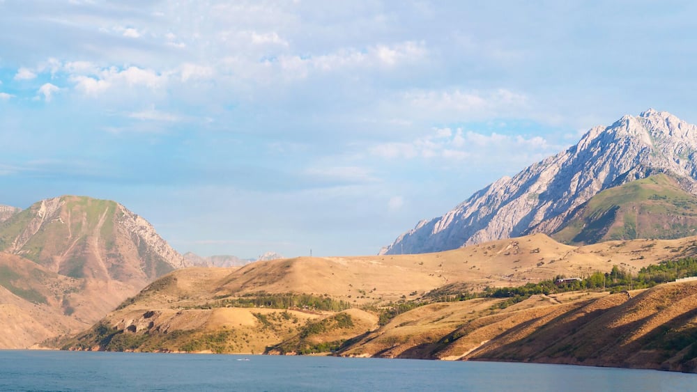 Chimgan rocks panorama. Uzbekistan, Tashkent.