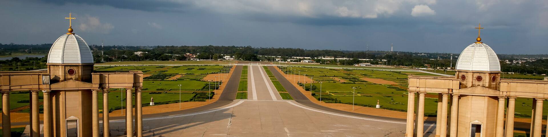 Basilica of Our Lady of Peace, a Roman catholic minor basilica in Yamoussoukro, the administrative capital of Cote d'Ivoire (Ivory Coast).