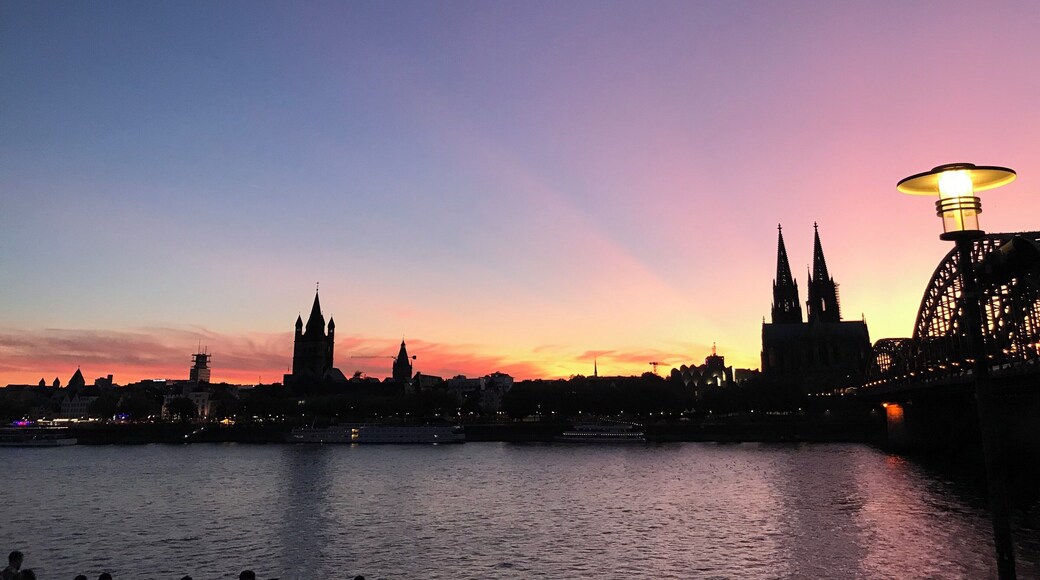The Hohenzollernbrucke is the oldest of the eight bridges that span the Rhine in Cologne.