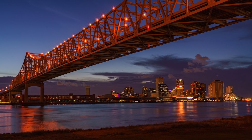 New Orleans City Skyline, Mississippi River at Night