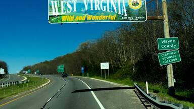 Welcome to West Virginia.
On our way home (April 2016)