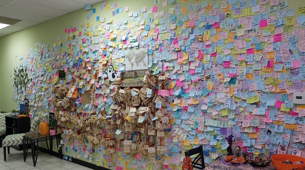 The Wishing Wall inside Ming's Bubble Tea.