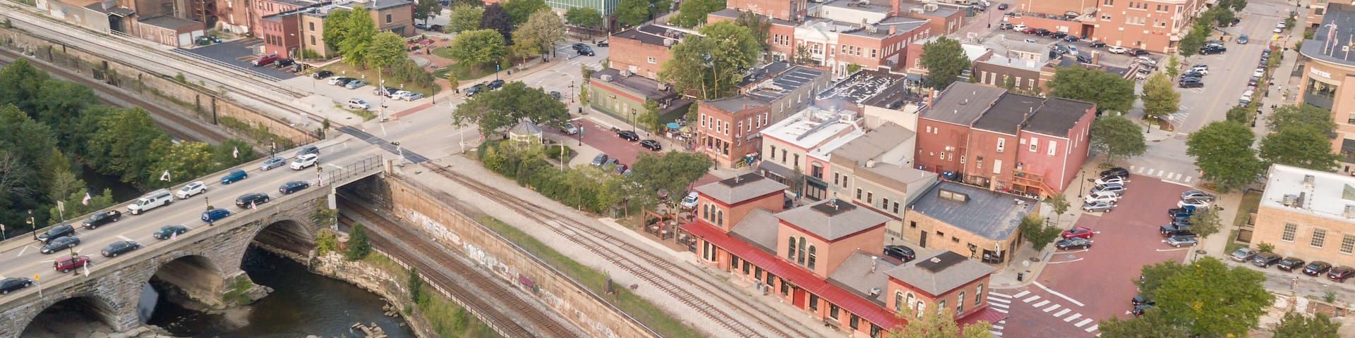 Kent Ohio, Aerial view of Kent & Kent State University