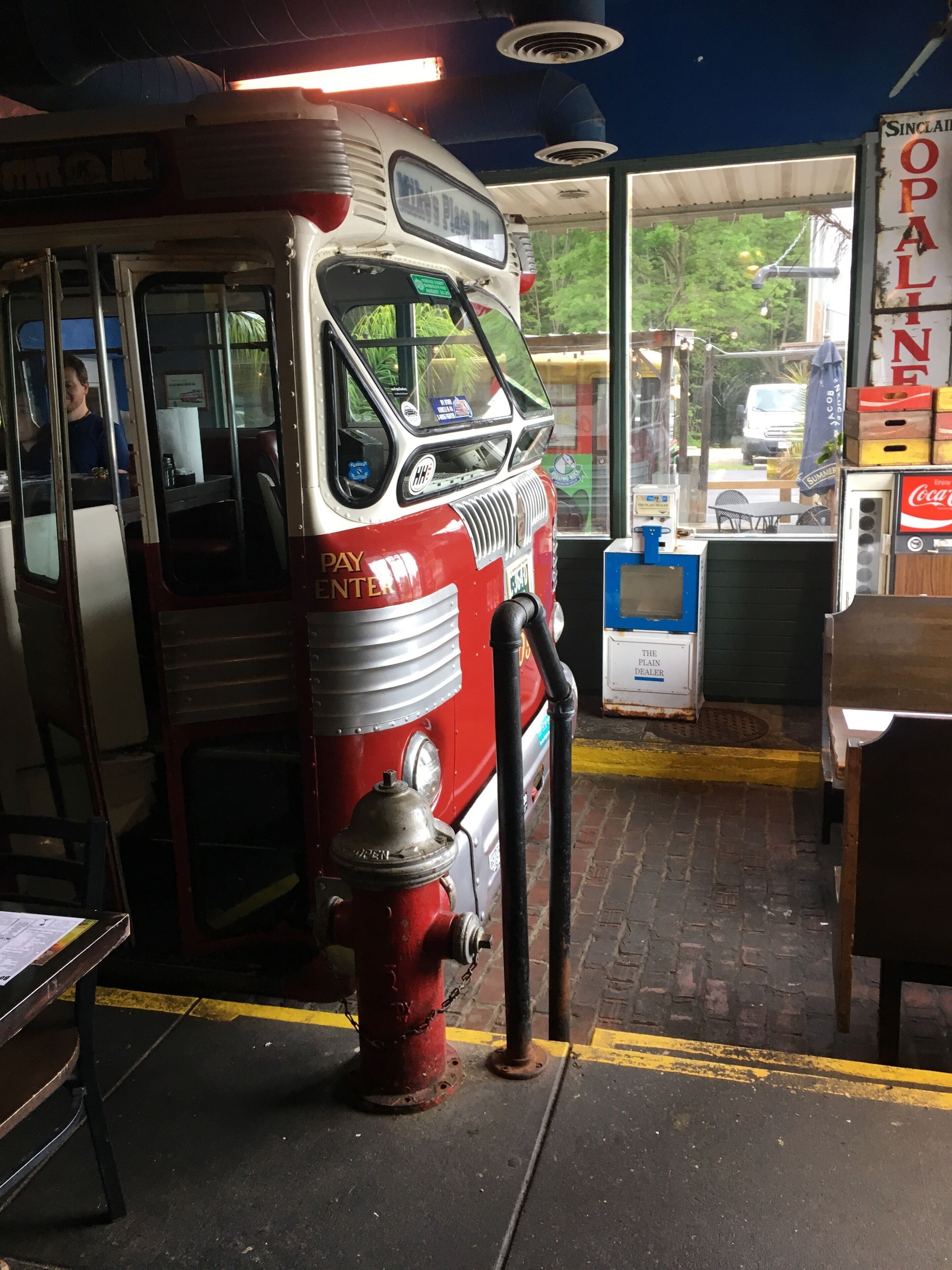 Mike’s Place in Kent Ohio. Has a full size bus as part of the diner. Eat inside a bus or at the bus stop! Lots to see in here!! If you are in Kent, come hungry for food and vintage!
#culturephotocontest