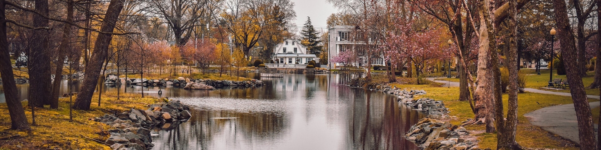 Mindowaskin Park Westfield, NJ New Jersey Bridge Over The Water Landscape