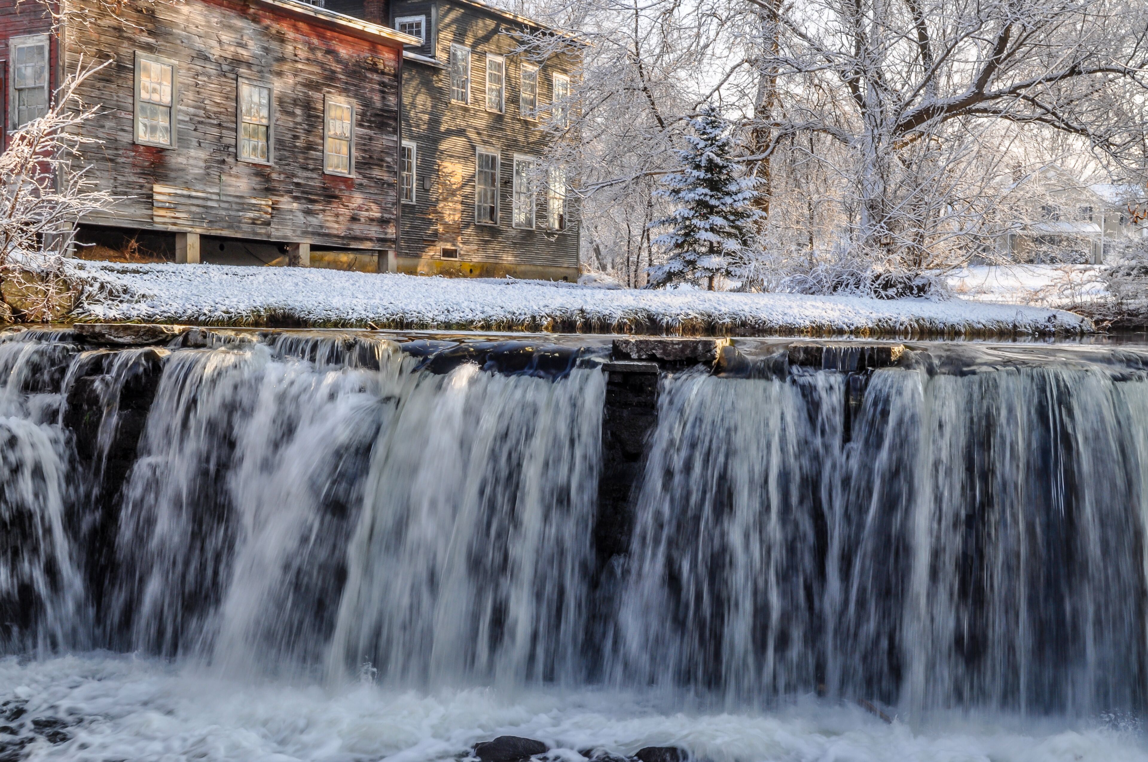 Winter at the Falls  Along Otter Creek in Brandon, Vermont