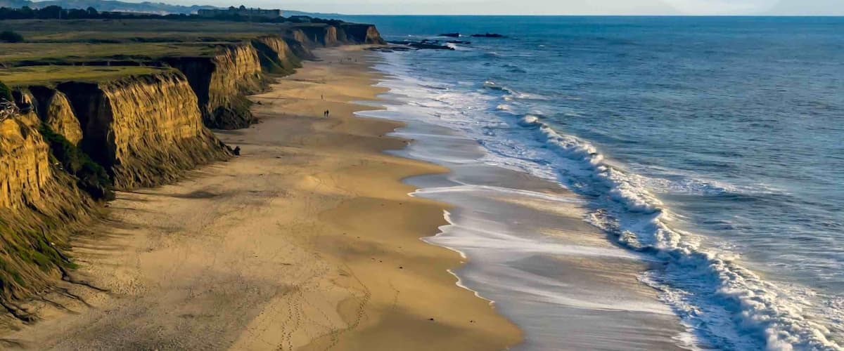 More angles of the bay! I love the patterns the ocean and sand make! #halfmoonbay #california #cali #pacific #ocean #travel #wanderlust #clouds #sky #nature