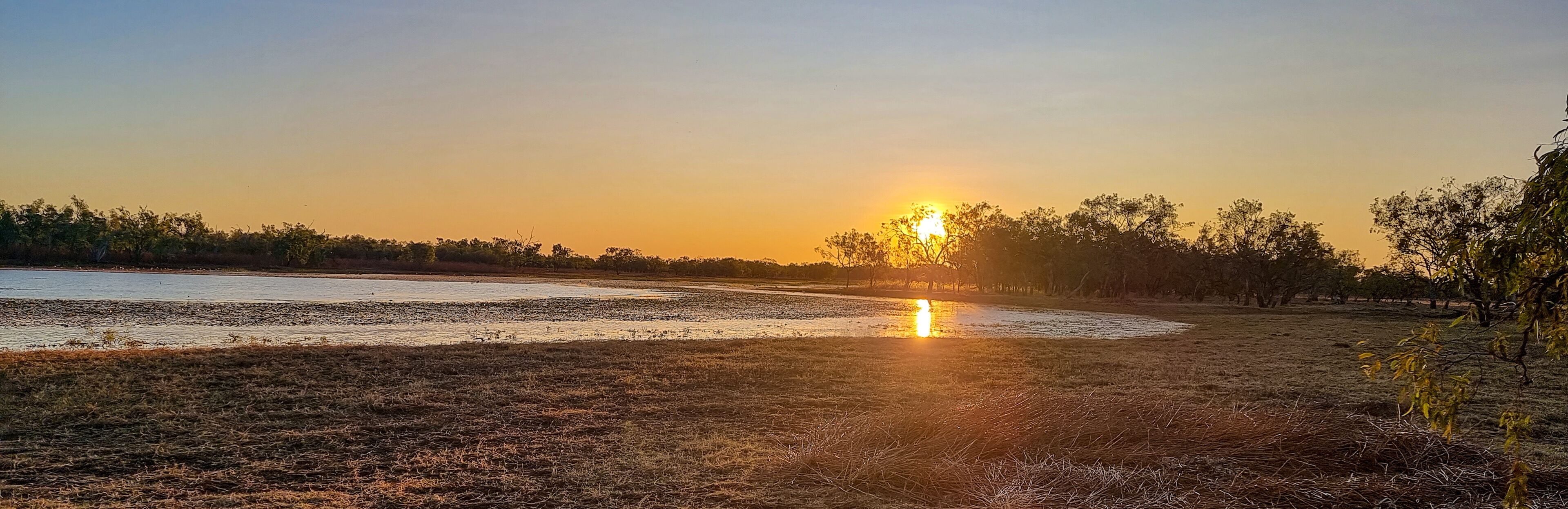 Sunset Leichhardt Lagoon, Normanton in Queensland Australia