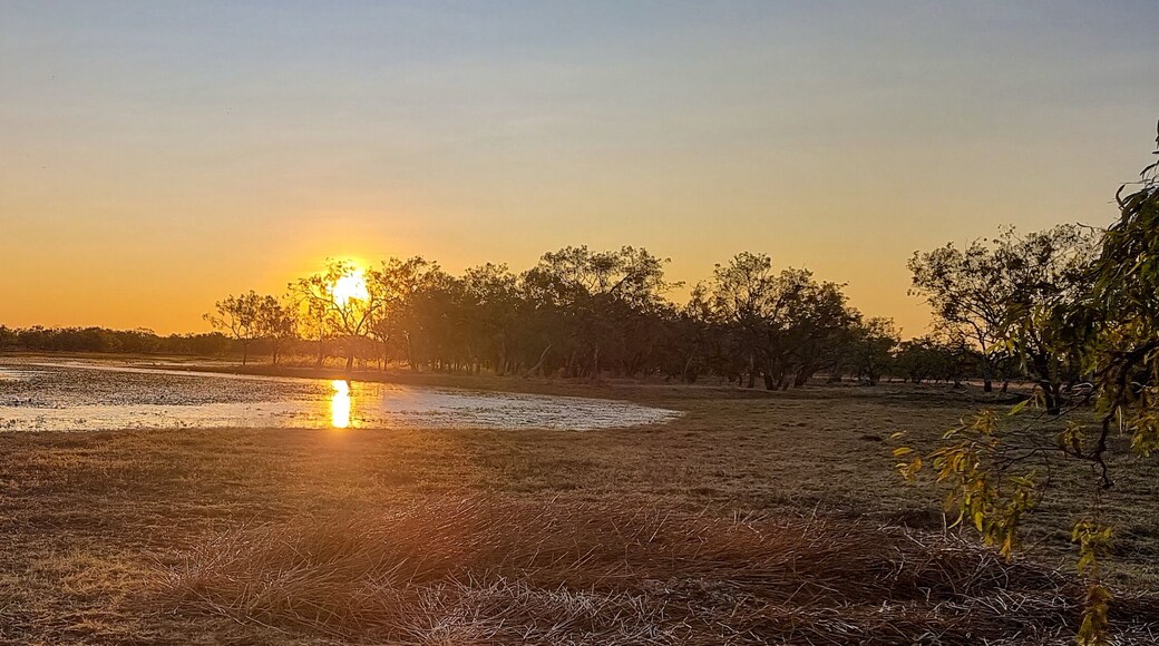 Sunset Leichhardt Lagoon, Normanton in Queensland Australia