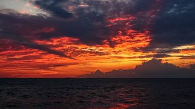 Sunset over looking lake erie