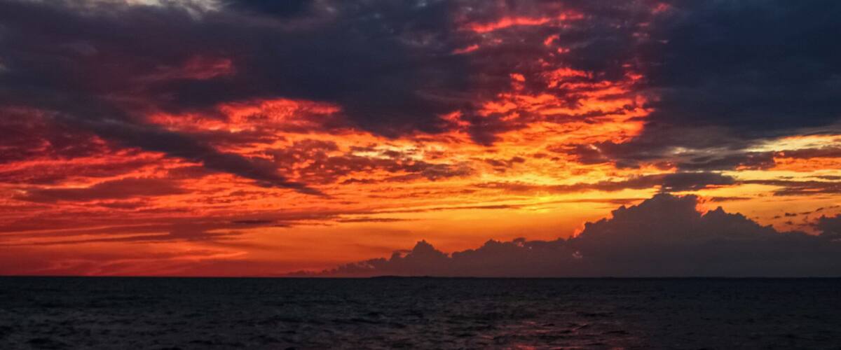 Sunset over looking lake erie