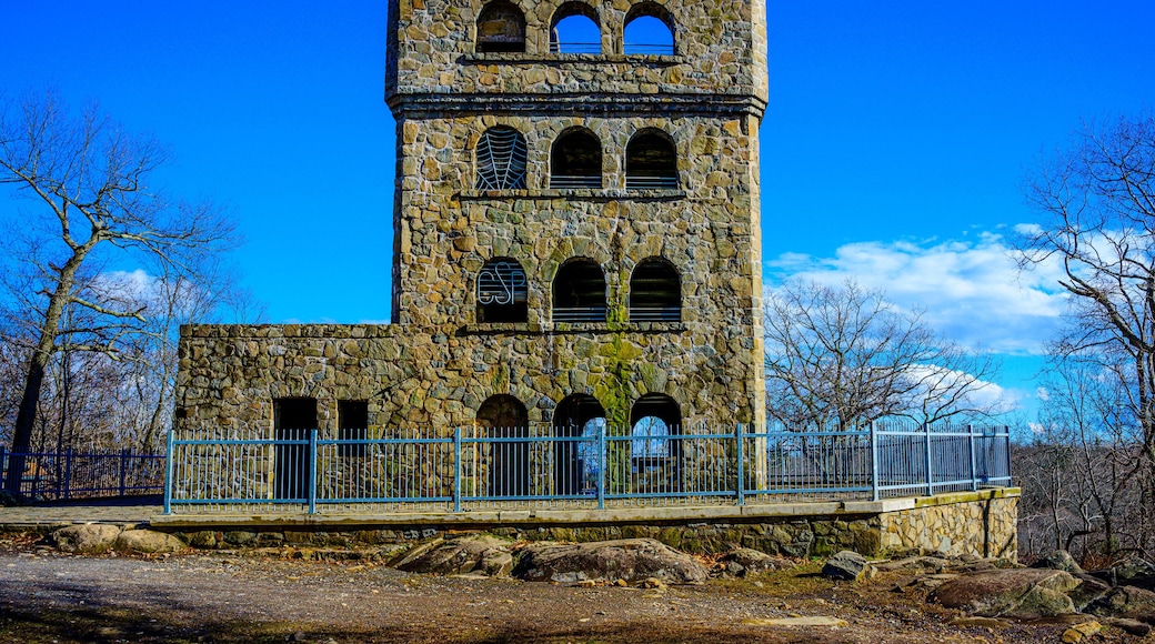 Sleeping Giant Observation Tower at the top of Mt. Carmel in Hamden, Connecticut, USA, built in the 1930s as part of the New Deal Project