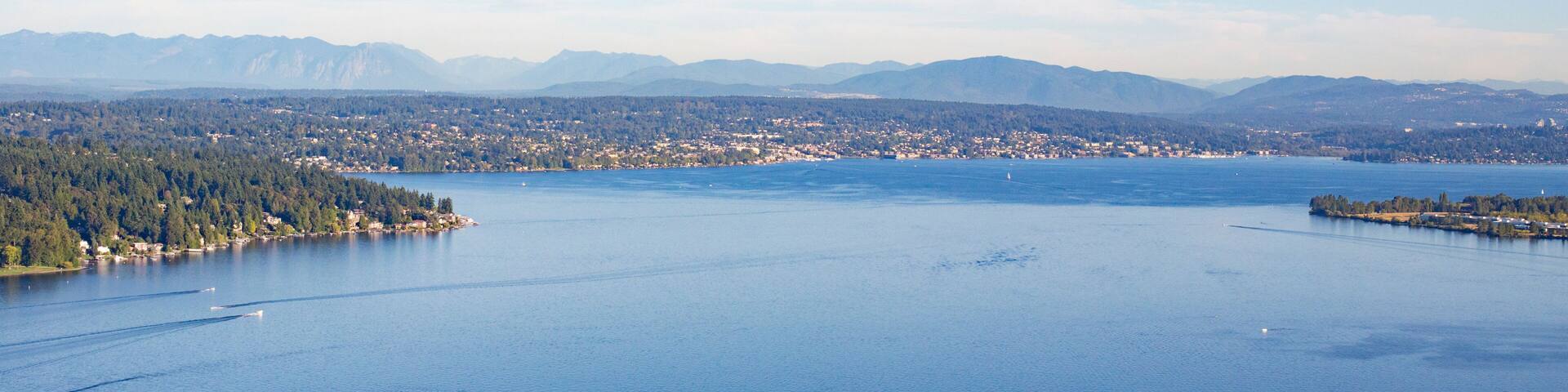 Aerial of Juanita, Kirkland, Bellevue and Lake Washington