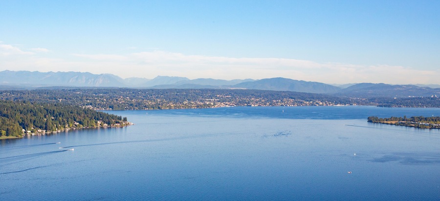 Aerial of Juanita, Kirkland, Bellevue and Lake Washington