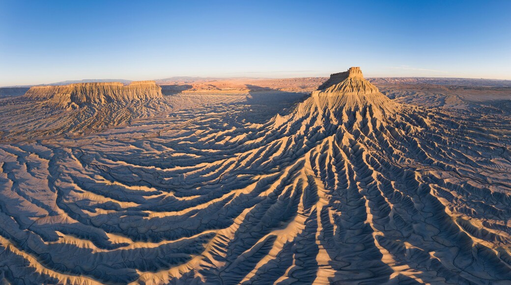 Erosion paints an abstract picture in the badlands of Utah backcountry