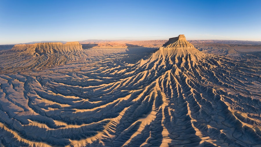 Erosion paints an abstract picture in the badlands of Utah backcountry