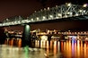 Colorful lights on the Tennessee River.