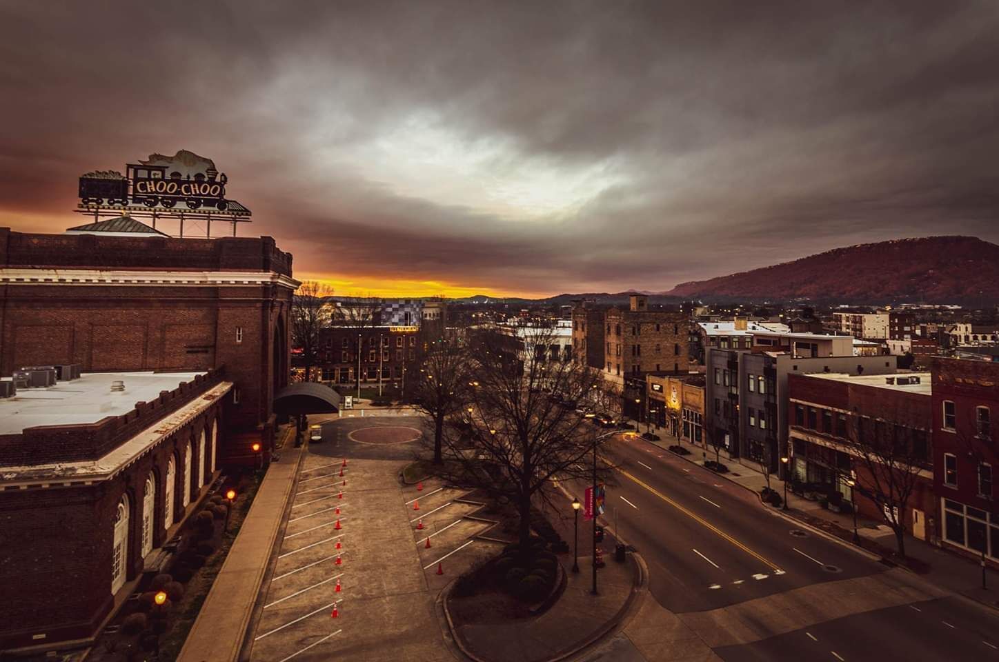 Historical train museum. Early cold morning 