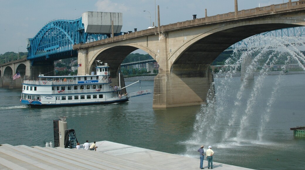 Chattanooga showing a river or creek, a ferry and a bridge