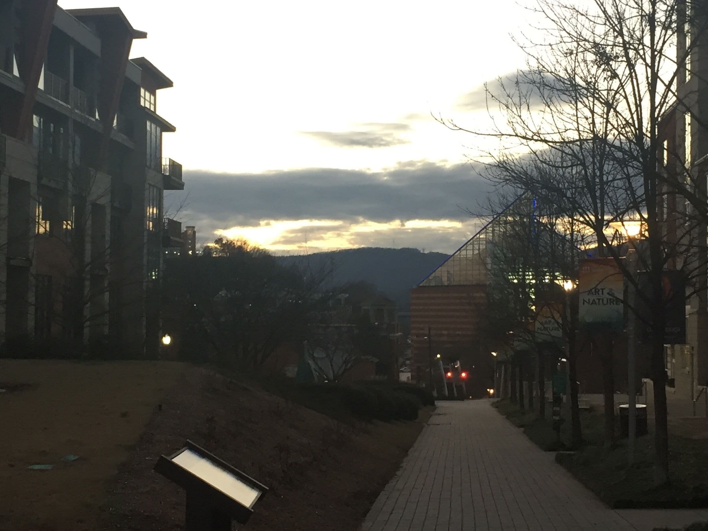 Condos adjacent to the Tennessee River facing the aquarium with the beautiful smokies providing the backdrop. 