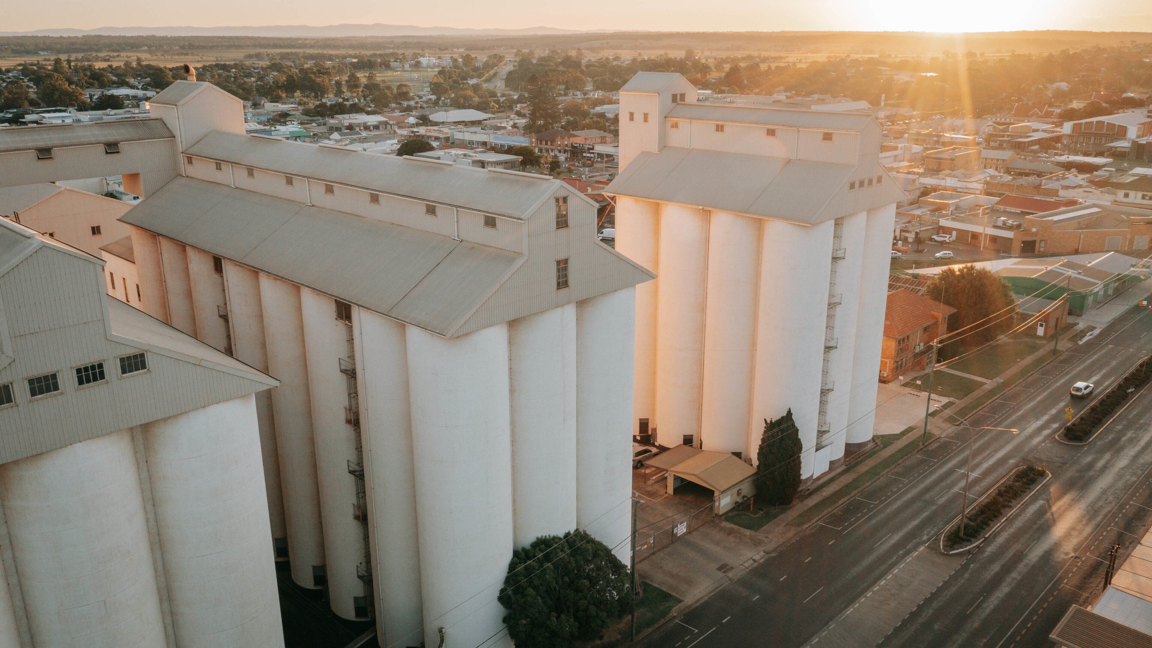 Kingaroy showing a sunset and a small town or village