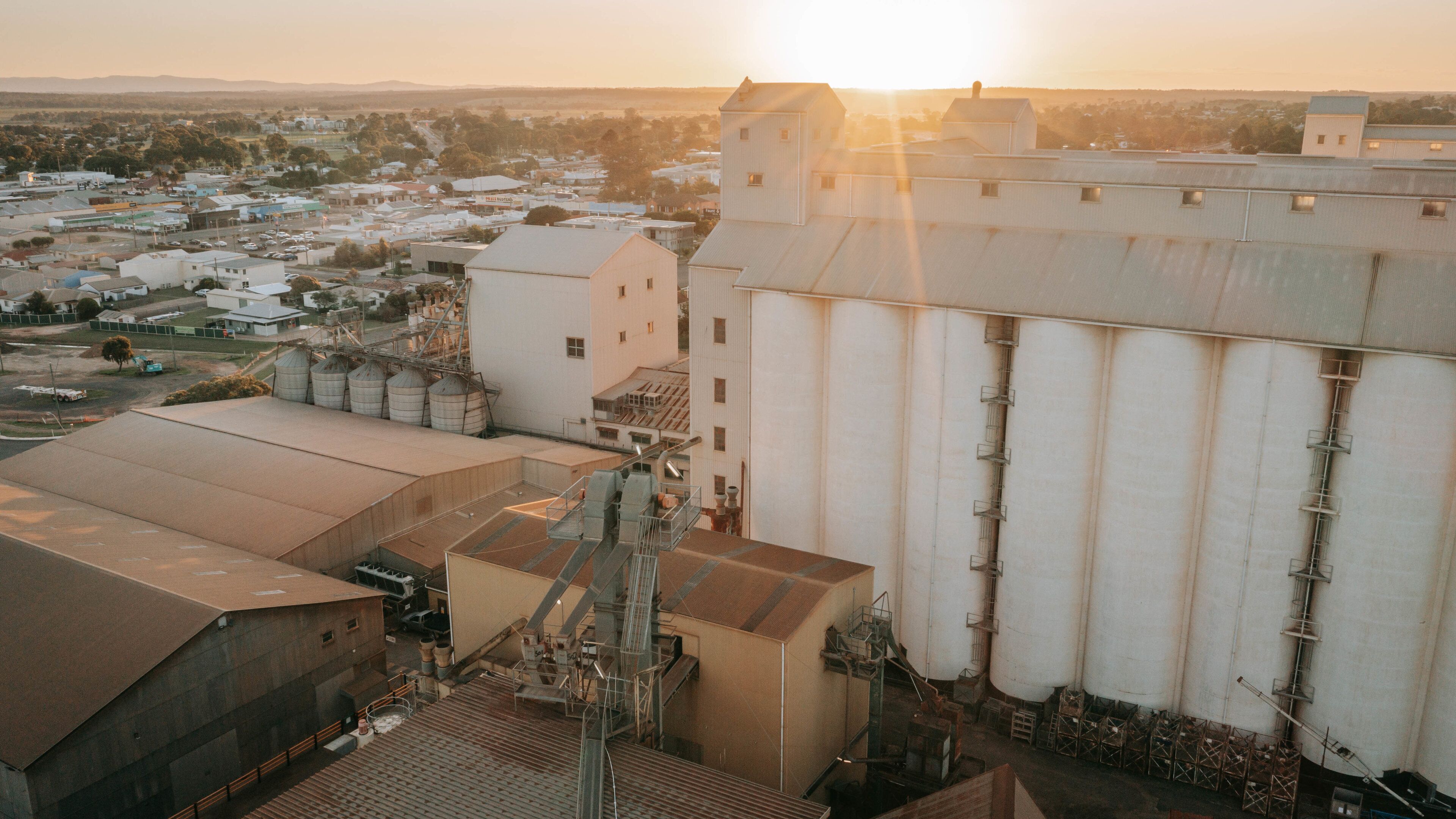 Kingaroy featuring a small town or village, a sunset and landscape views