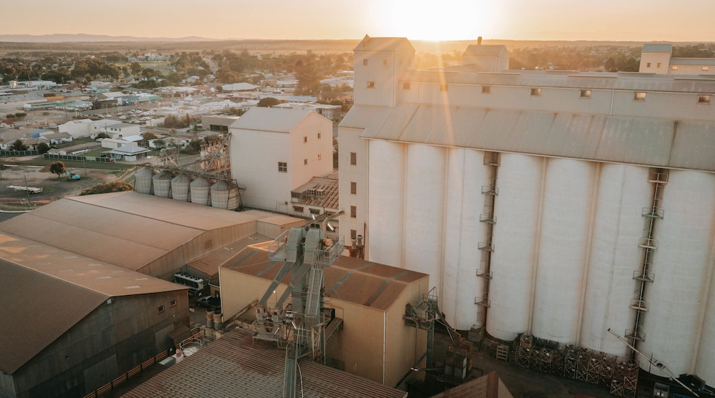 Kingaroy featuring a small town or village, a sunset and landscape views