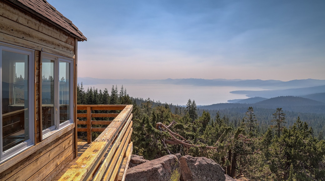 TRUCKEE, CALIFORNIA, UNITED STATES - Oct 08, 2020: Martis Peak Fire Lookout Panorama