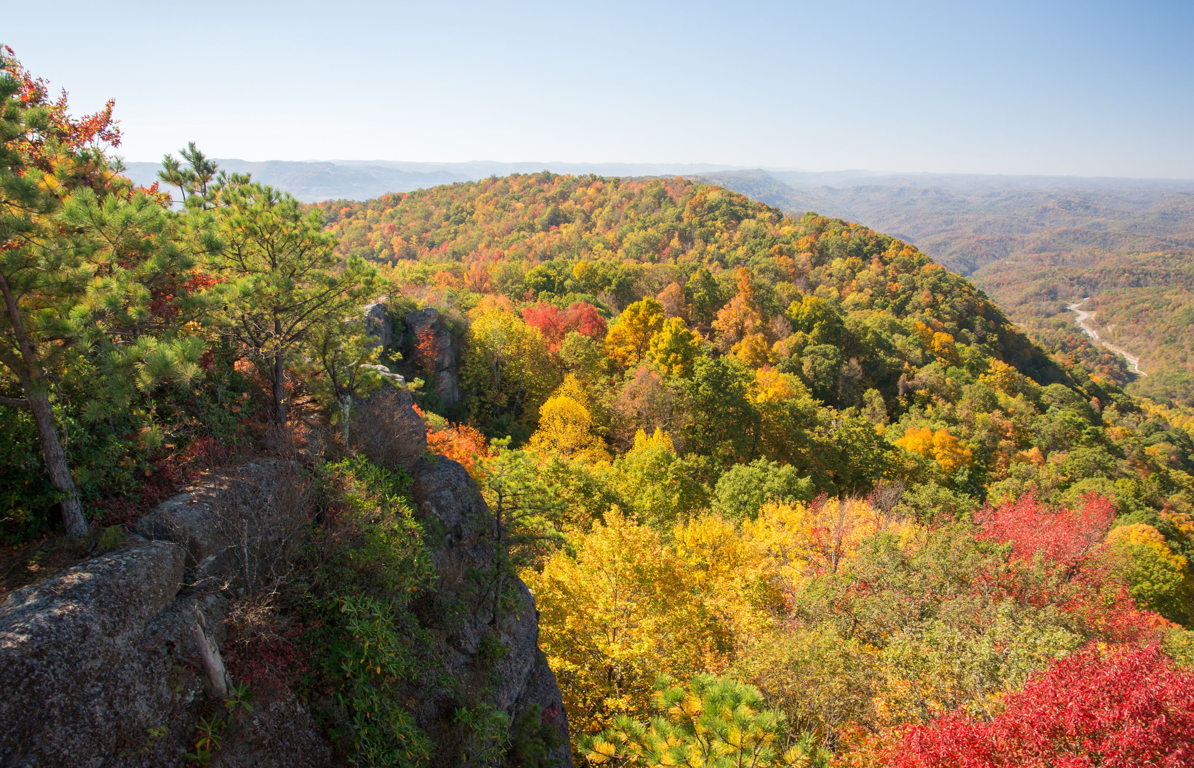 Early fall colors at High Rock atop Pine Mountain in Kentucky.