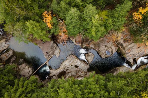 Warren Falls in the Green Mountains of Vermont in the Fall