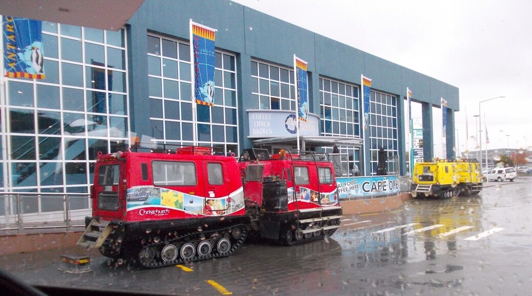 Going to Antarctica and visit of Scott base. Tour in this snow/water mobile. They use the same in Antarctica.