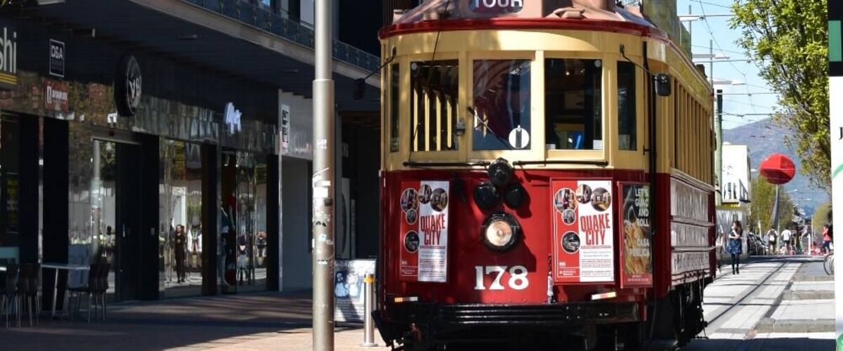 Central Christchurch trams