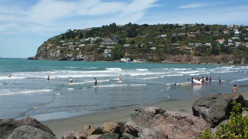 Scarborough beach on a nice spring day.