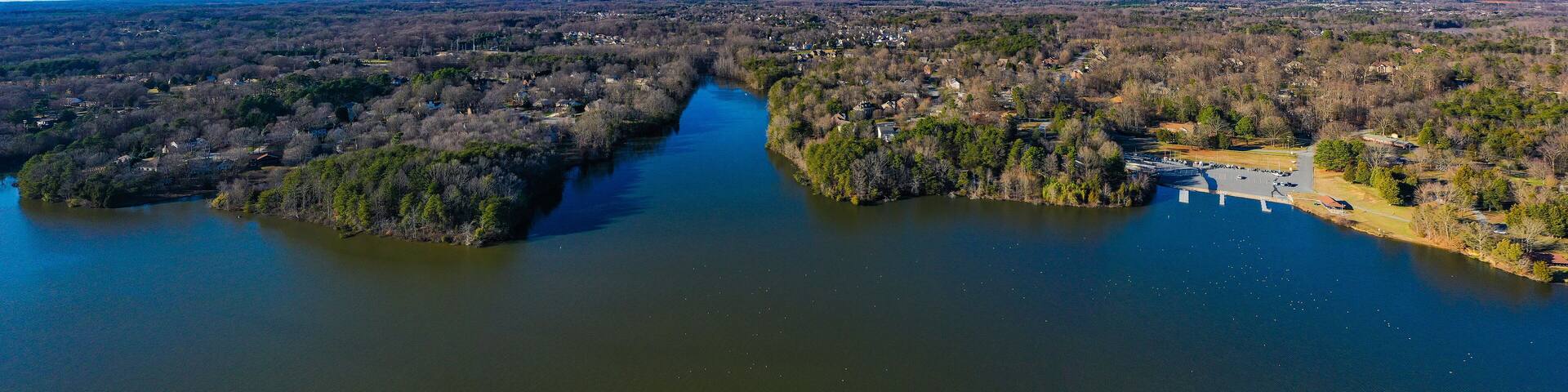 Oak Hollow Lake with Hanging Rock on horizon