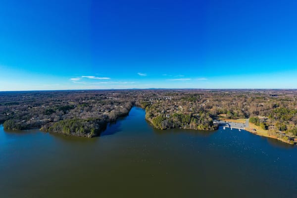 Oak Hollow Lake with Hanging Rock on horizon
