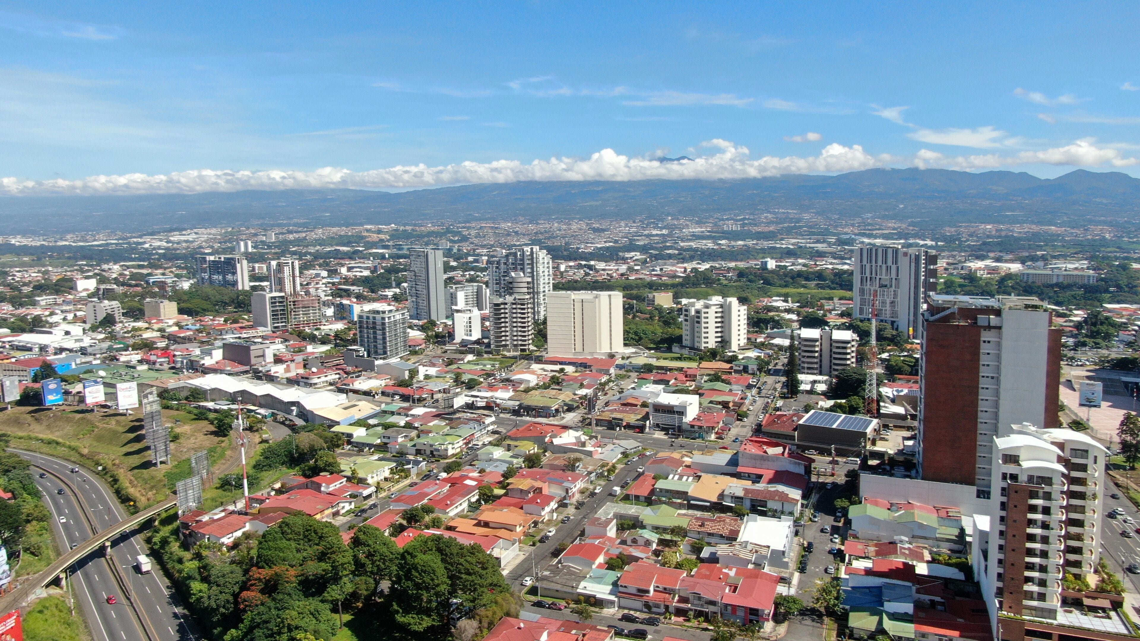 Aerial View of La Sabana, rohrmoser, pavas, and Escazu