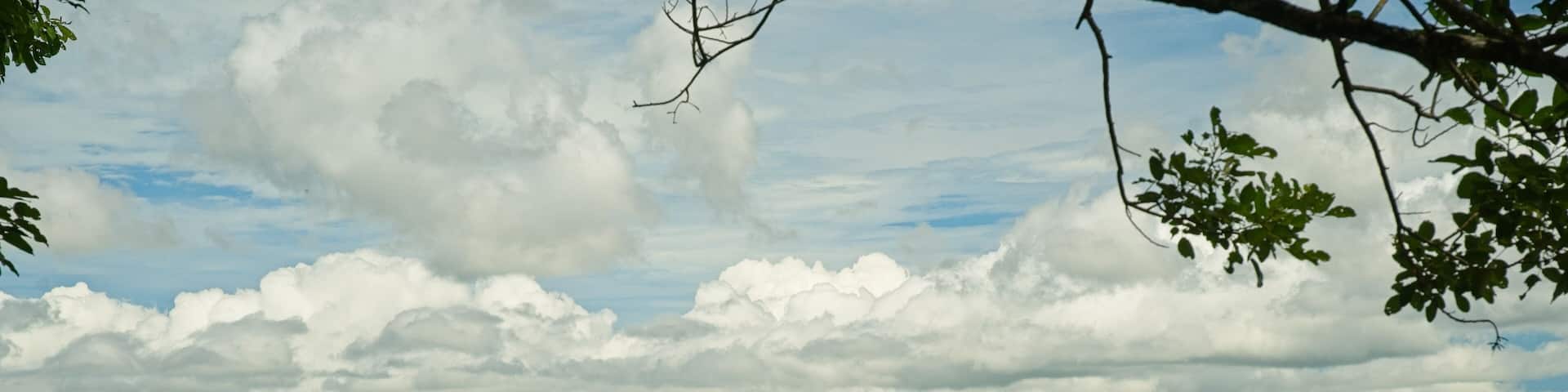 view to the Rio Terraba river and the Osa peninsula near Palmar Sur in Costa Rica